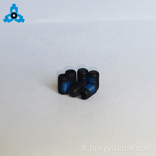 Din913 Blue de set en acier en acier en carbone à douille hexagère noire